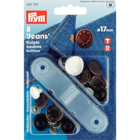 Bottoni per Jeans 17 mm RAME ANTICO disegno alloro - 622241 Prym
