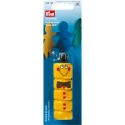Colourful wooden knitting dolly with 4 pins