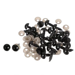 Black safety eyes for puppets and amigurumi - 10 mm diameter