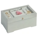 Cassetta portalavoro, legno bianco, in stile antico con vetrinetta - 612532 Prym