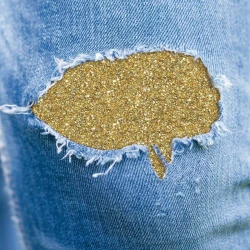 Glitter iron-on  jersey fabric patch 15 x 20 cm - 121 Marbet
