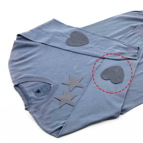 Heart suede heat-adhesive patches in washable Alcantara