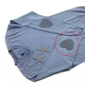 Heart suede heat-adhesive patches in washable Alcantara