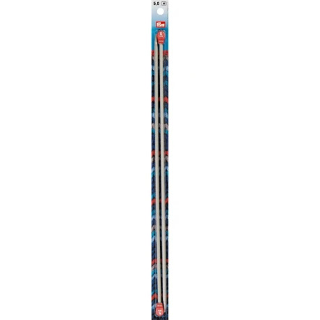 Single-pointed knitting needles, aluminium, 40cm, 5.00mm, grey - 191478 Prym