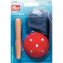 Fungo per rammendo, rosso a pallini in legno - 611266 Prym