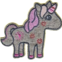Grey Melange Unicorn Iron-on Embroidery Appliqué