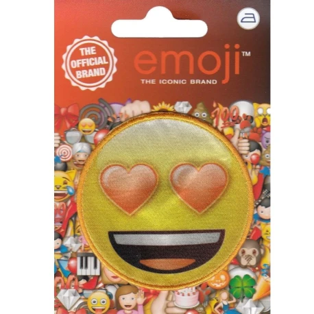 Heart Eyes Emoji embroidered iron-on patch