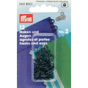 Spring hooks and eyes, size 2, black - 263850 Prym