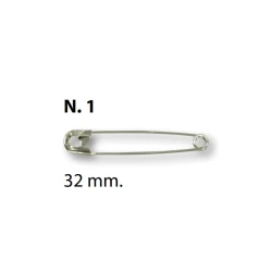 Safety pins 32mm silver-coloured, 12 items