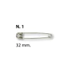 Safety pins 32mm silver-coloured, 12 items