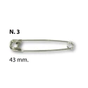 Safety pins 43mm silver-coloured, 12 items