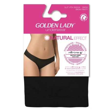 Slip mutanda donna a vita bassa NATURAL EFFECT in microfibra Nerino G. - Golden Lady