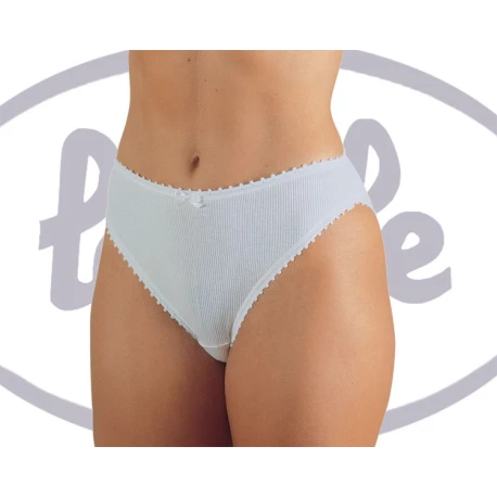Slip sgambato donna, lavorazione a costina in puro cotone - 222 Laiole