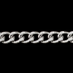 Catena in alluminio con maglia schiacciata 8mm Argento