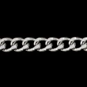 Aluminium chain with crushed link 8mm Silver