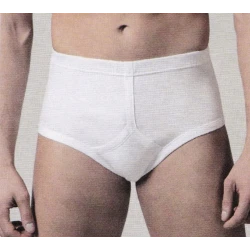 Classic high-waisted ribbed men's briefs with border