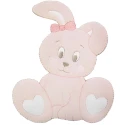 Coniglietto applicazione rosa Baby ricamata per copertine - Modidea