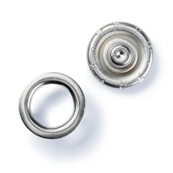 Non-sew press fastener jersey, retaining ring, 10mm, silver-coloured (button only) - 390127 Prym