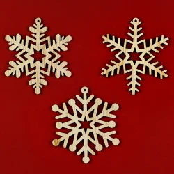 Natural wooden snowflake Christmas decoration for crafts