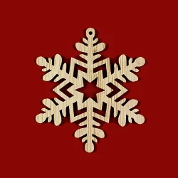 Natural wooden snowflake Christmas decoration for crafts 2