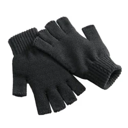 Guanti Magici mezzedita UNISEX Tinta Unita NERO - T333 Alpensee