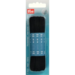 Flat shoelaces 180 cm x 8 mm Black - 974750 Prym