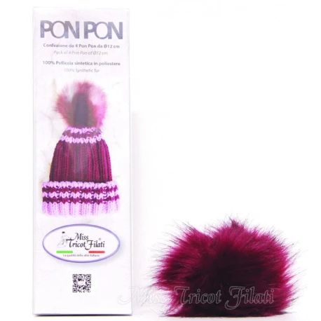 Pon Pon o Pompon Ø 12cm in ecopelliccia - Miss Tricot Filati