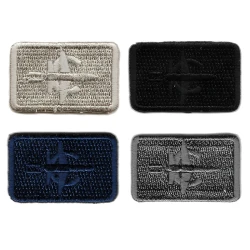 Embroidered applique Rectangle Airplane small - Moididea