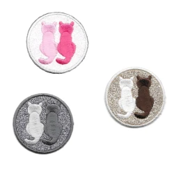 Coppia gattini patch glitter ricamata e termoadesiva - Modidea