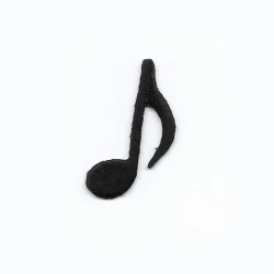 Musical note iron-on embroidered patch appliqué