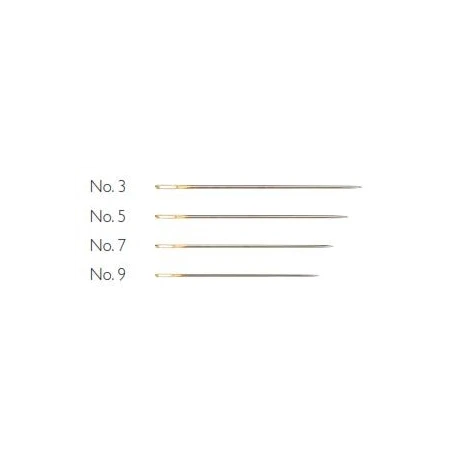 Crewel embroidery needles, with silver eye, No. 3-9 assorted - 125542 Prym