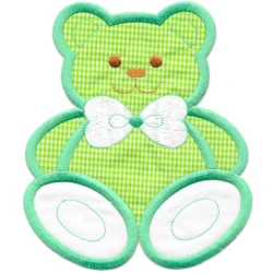 Large baby bear embroidered appliqué - heat-activated