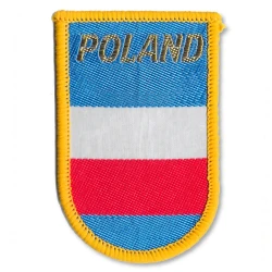 Scudetto Bandiera Polonia applicazione patch ricamata e termoadesiva