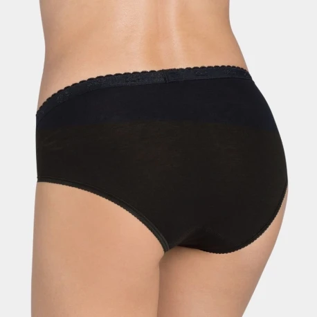 Sloggi CHIC MIDI Black lace briefs for women, pack of 2