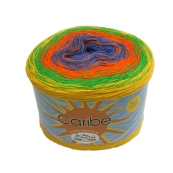 Caribe yarn cake in cotton and microfibre for crochet - Miss Tricot Filati