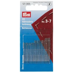 Medium hand sewing needles 3-7 with silver eye - 121305 Prym