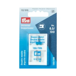 Prym universal twin sewing machine needles 100 6mm 2