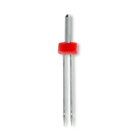 Aghi per macchina gemelli STRETCH con testa piatta per cuciture doppie e decorative, 75mm/4,0mm - 152911 Prym