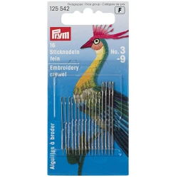 Aghi per ricamo 'Crewel', con cruna argento No. 3-9 assortiti - 125542 Prym