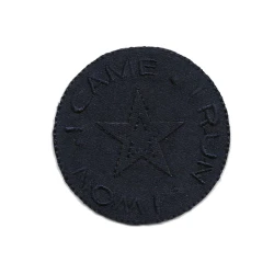 Scudetto tondo "I Came, I Run, I Won" applicazione patch ricamata blu - Modidea