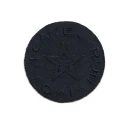 Round badge "I Came, I Run, I Won" blue embroidered patch appliqué - Modidea