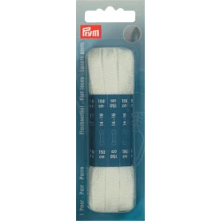 Flat shoelaces 150 cm x 8 mm White - 974743 Prym