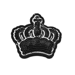 Crown sequin glitter iron-on embroidered patch