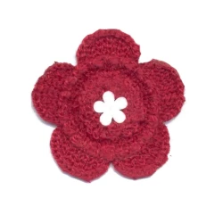 Shabby chic flower in shaved knit iron-on patch