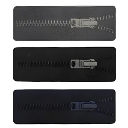 Rectangular zip patch embroidered heat-adhesive