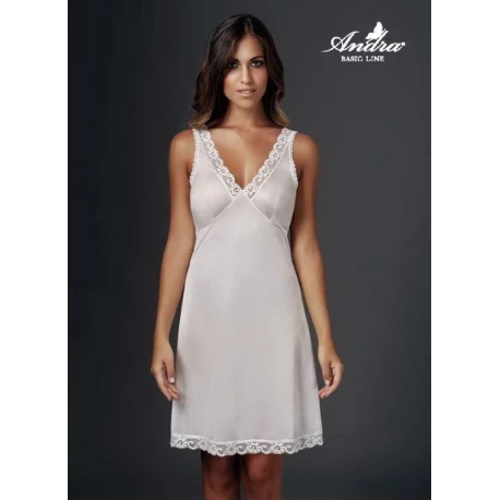 Petticoat V-Neck Slip dress with Lace- 86 Andra Lingerie
