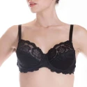 Balconette bra with underwire in soft, refined black lace - 251 Belseno Lepel