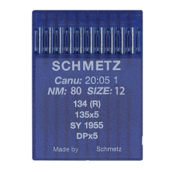 Schmetz 10 Round-headed needles for sewing machines, system 134 (R) Industry St. 80