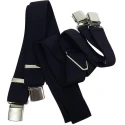 Men's braces with French clip fastening - Black 35 mm - length 120 cm