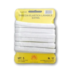 Washable 7mm white elastic rubber strap